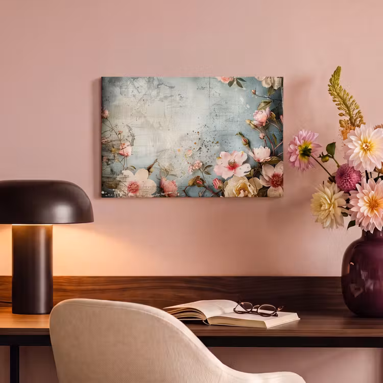 Canvas schilderij - Bloemen - Beton - Grijs - Natuur — 6
