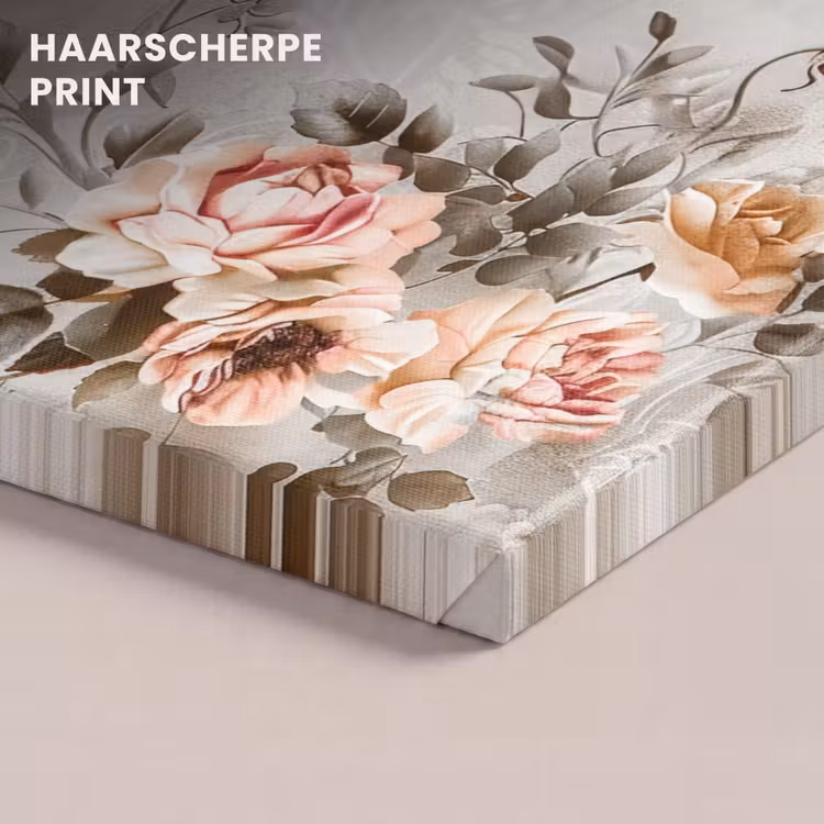 Canvas schilderij - Bloemen - Beton - Planten - Roze — 5