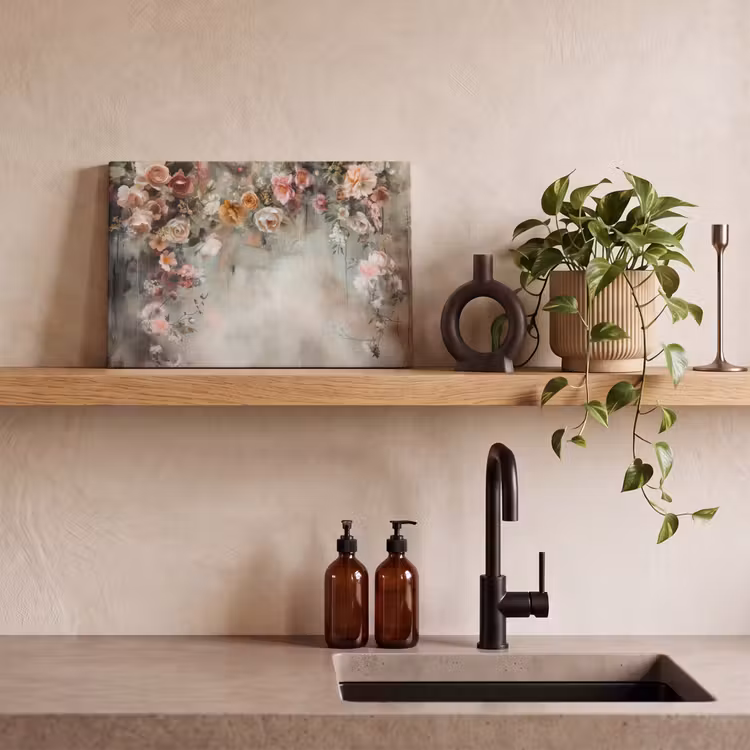 Canvas schilderij - Bloemen - Beton - Rozen - Grijs — 4