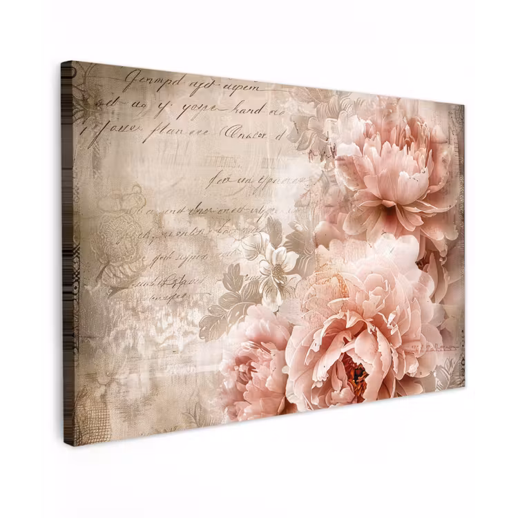 Canvas schilderij - Bloemen - Rozen - Boek - Kunst — 1
