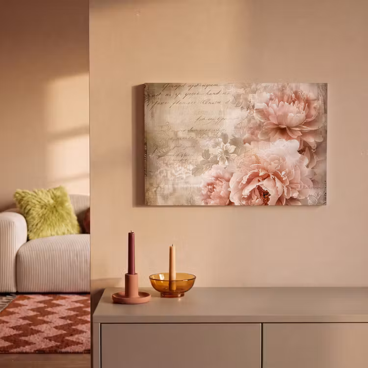 Canvas schilderij - Bloemen - Rozen - Boek - Kunst — 2