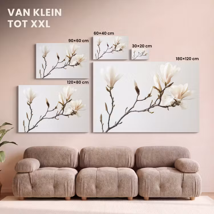 Canvas schilderij - Bloemen - Wit - Natuur - Magnolia — 7