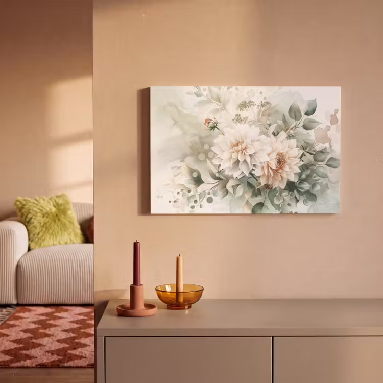 Canvas schilderij - Bloemen - Wit - Planten - Dahlia's — 2
