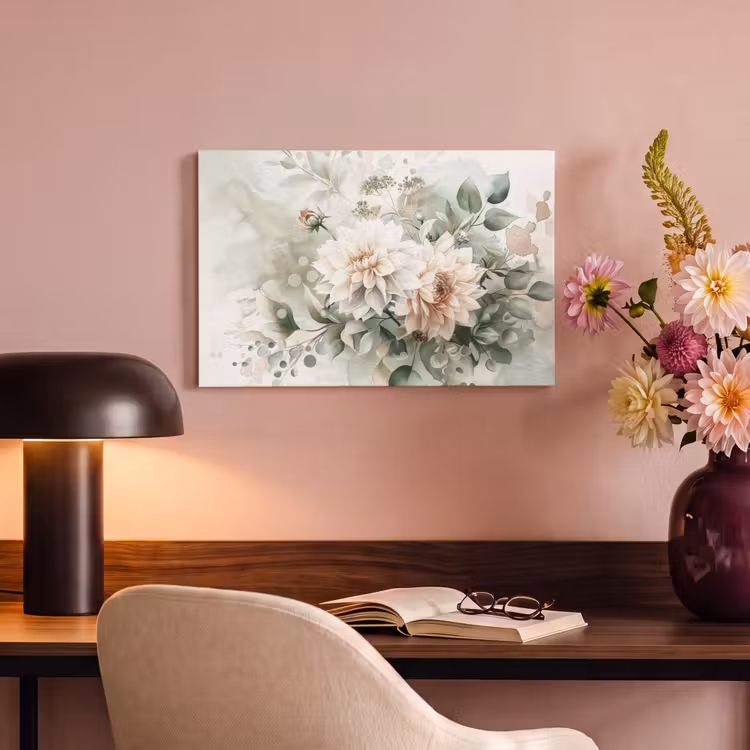 Canvas schilderij - Bloemen - Wit - Planten - Dahlia's — 6