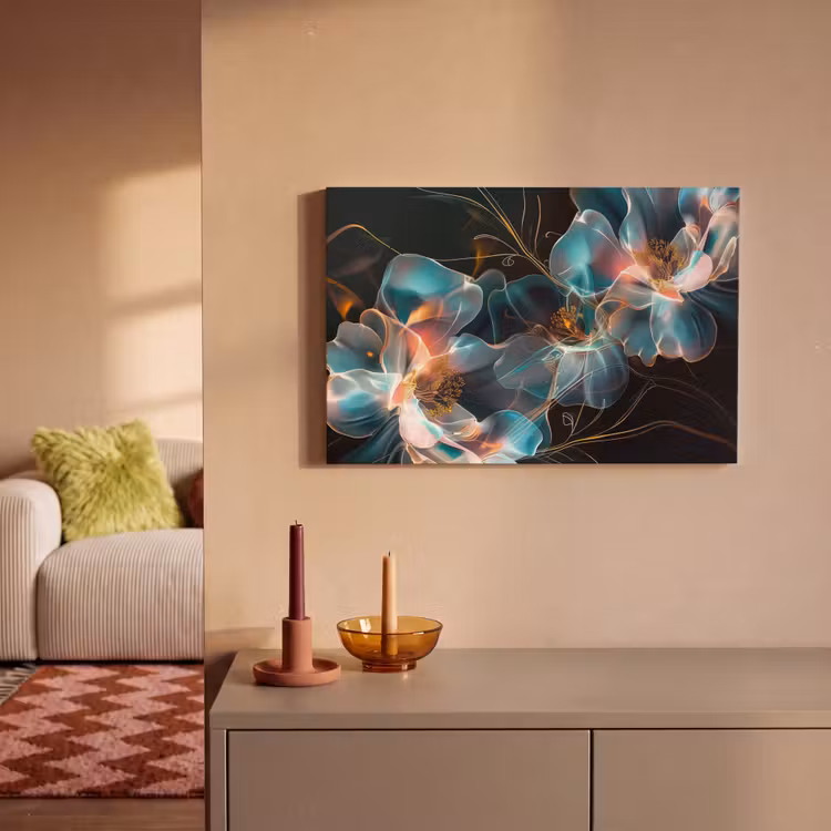 Canvas schilderij - Bloemen - Zwart - Licht - Flora — 2