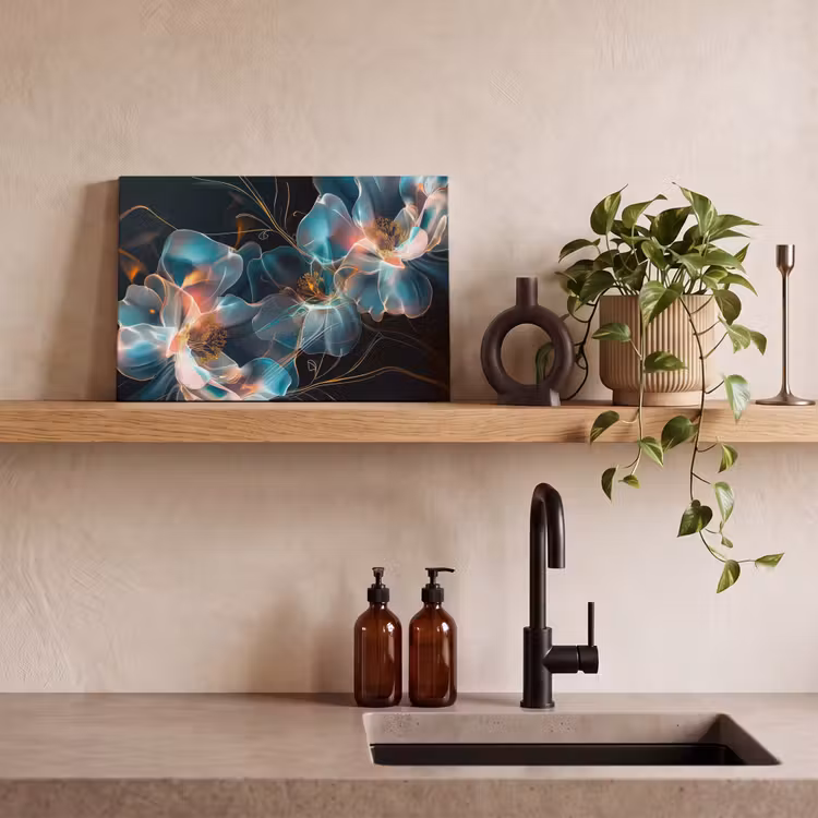 Canvas schilderij - Bloemen - Zwart - Licht - Flora — 4