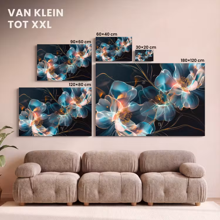 Canvas schilderij - Bloemen - Zwart - Licht - Flora — 7