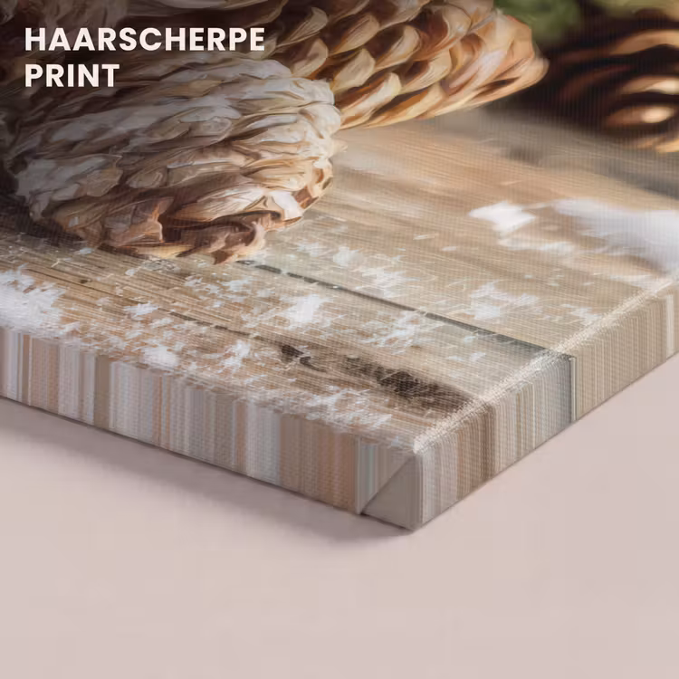 Canvas schilderij - Dennenappels - Kerstsfeer - Bruin - Groen — 5