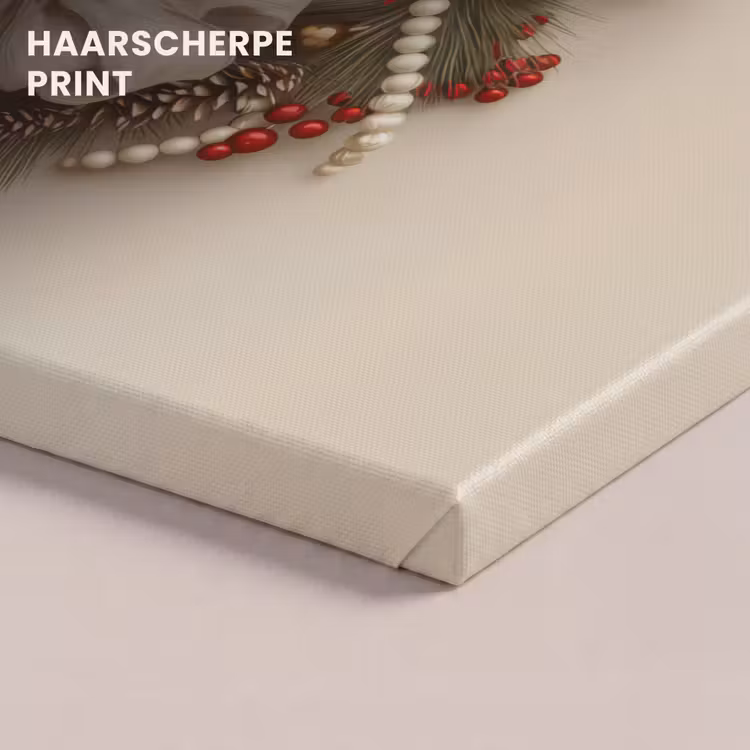 Canvas schilderij - Deurkrans - Strik - Kerst - Rood - Groen — 5