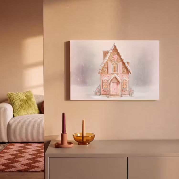 Canvas schilderij - Huisje - Suiker - Pastel — 2