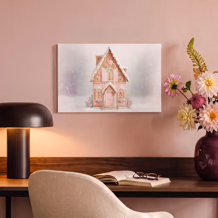 Canvas schilderij - Huisje - Suiker - Pastel — 6