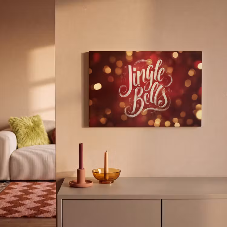 Canvas schilderij - Jingle - Bells - Kerst - Rood — 2