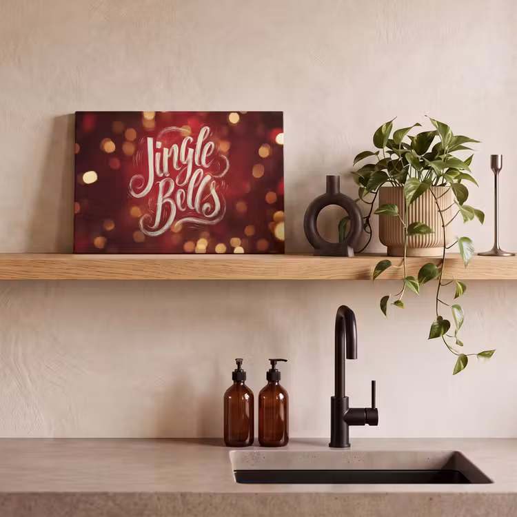 Canvas schilderij - Jingle - Bells - Kerst - Rood — 4