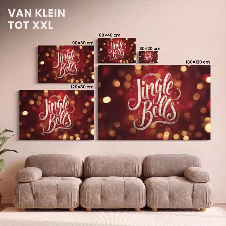 Canvas schilderij - Jingle - Bells - Kerst - Rood — 8