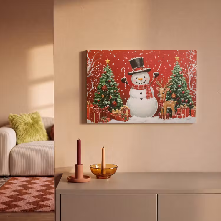 Canvas schilderij - Feestvreugde - Winterbos - Kleurrijk — 2
