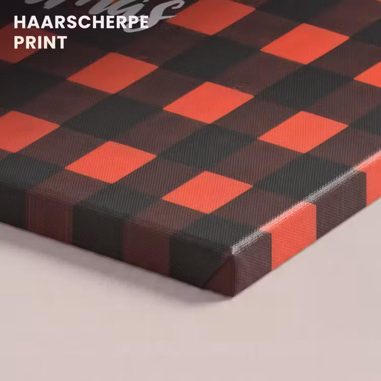 Canvas schilderij - Geruit - Rood - Tekst - Christmas — 5
