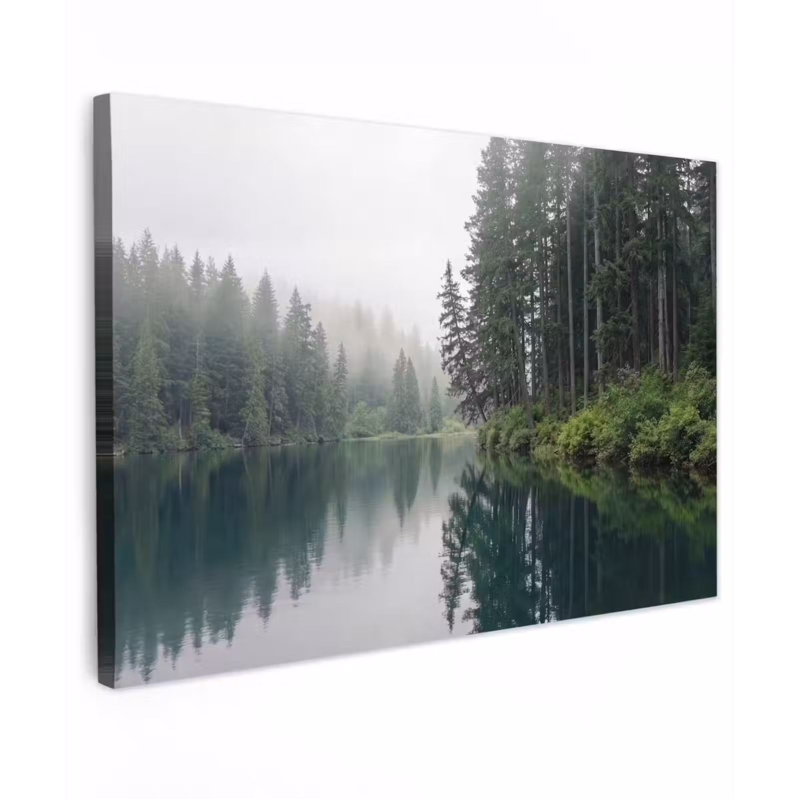 Canvas schilderij - Bergen - Meer - Bos — 1