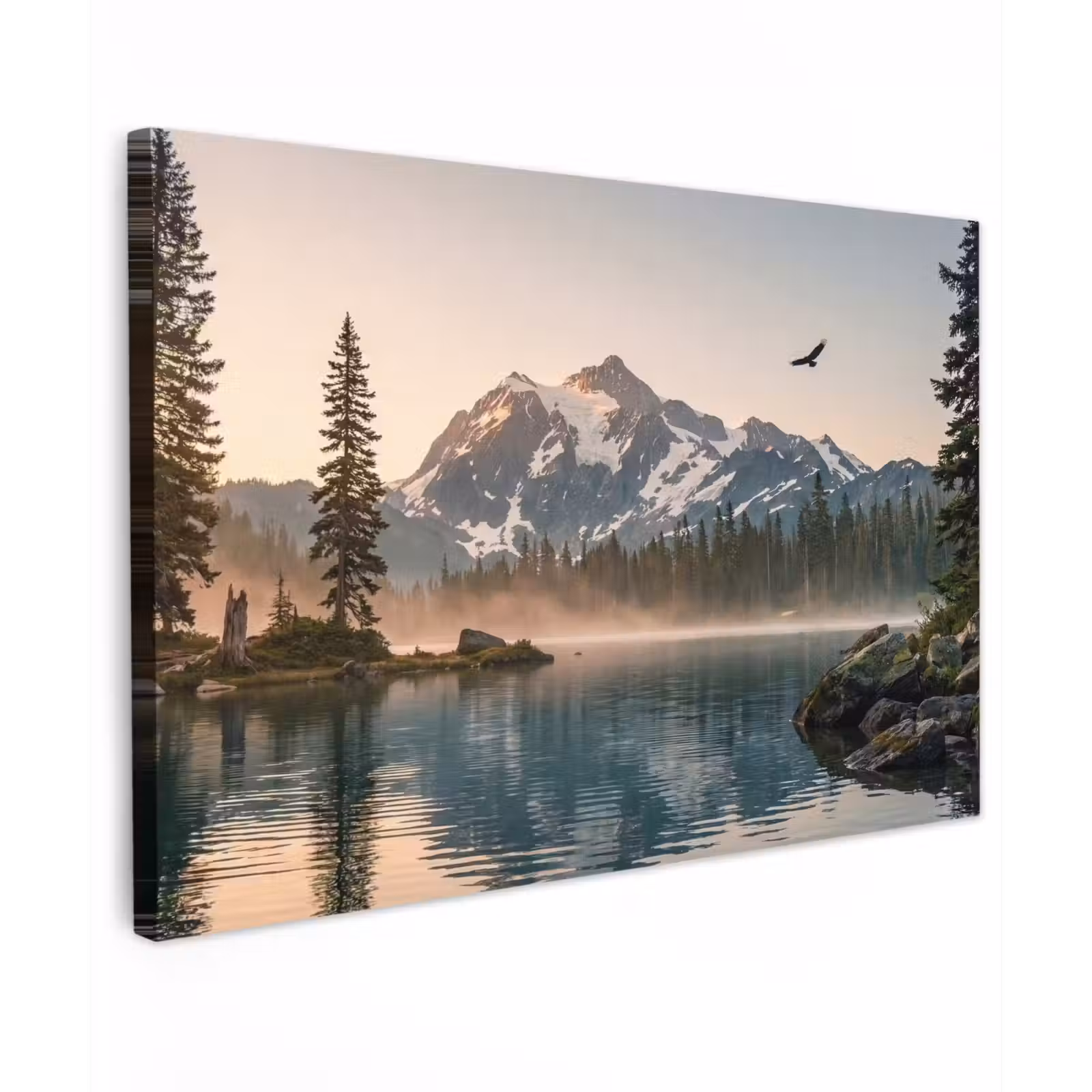 Canvas schilderij - Bergen - Water - Bomen — 1