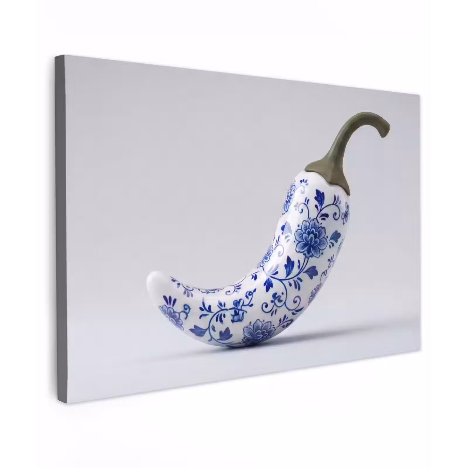 Canvas schilderij - Chilipeper - Keramiek - Blauw — 1