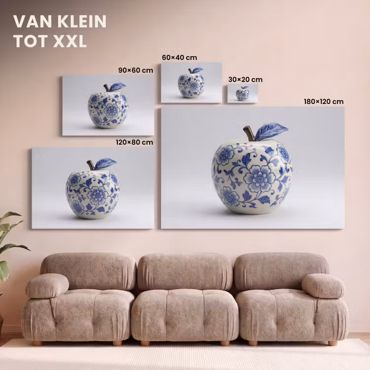 Canvas schilderij - Appel - Blauw - Klassiek — 8