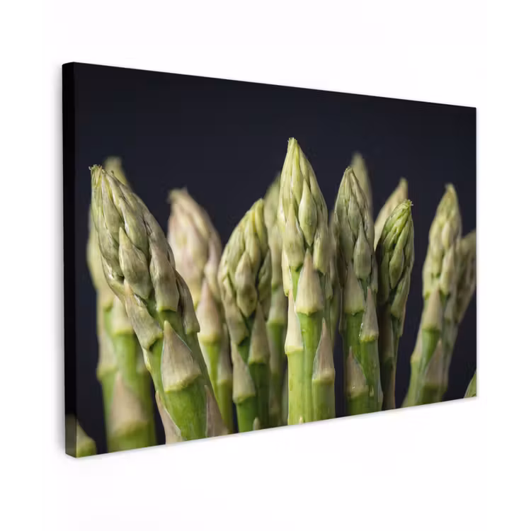 Canvas schilderij - Asperges - Groen - Zwart — 1
