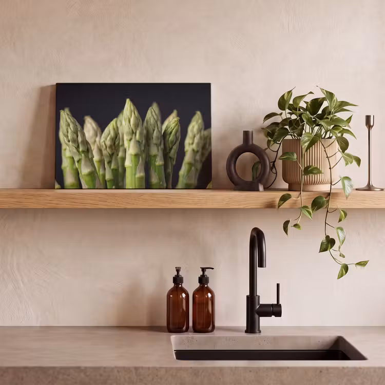 Canvas schilderij - Asperges - Groen - Zwart — 4