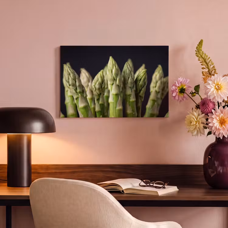Canvas schilderij - Asperges - Groen - Zwart — 6