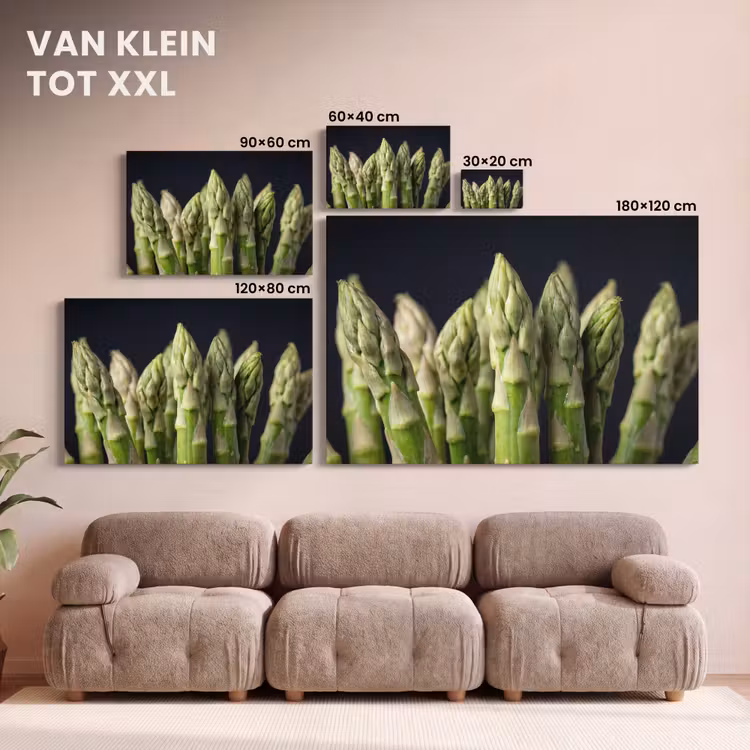 Canvas schilderij - Asperges - Groen - Zwart — 8