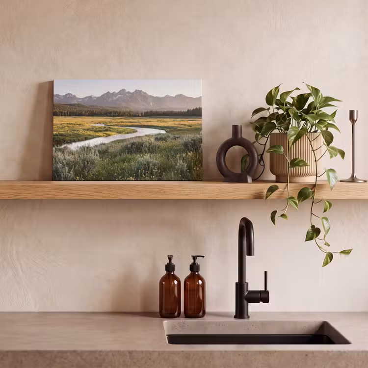 Canvas schilderij - Berglandschap - Rivier - Bos — 4