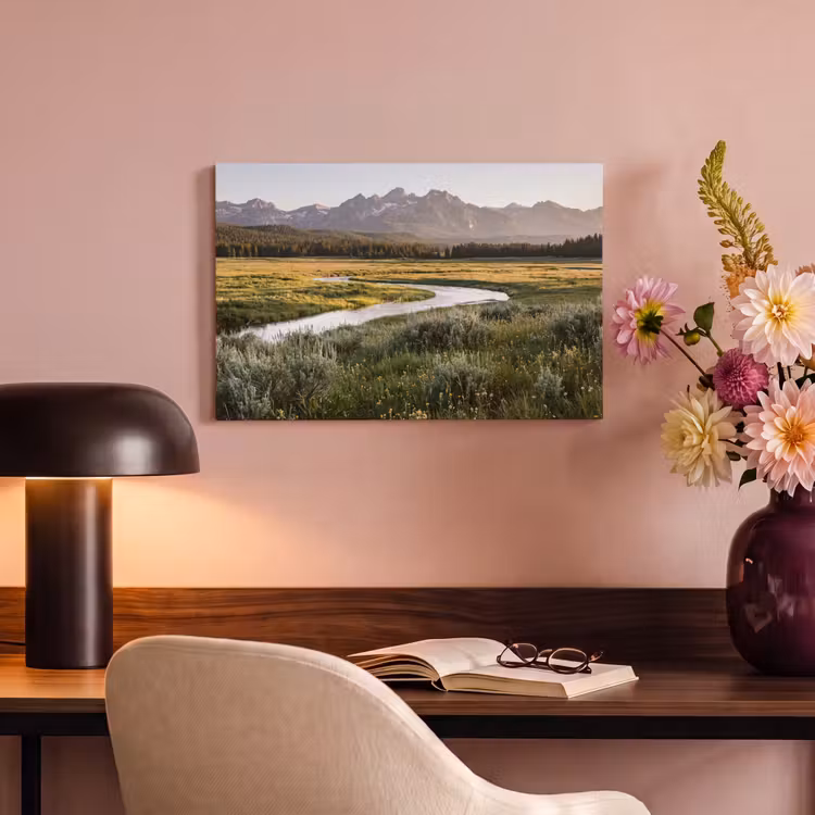 Canvas schilderij - Berglandschap - Rivier - Bos — 6