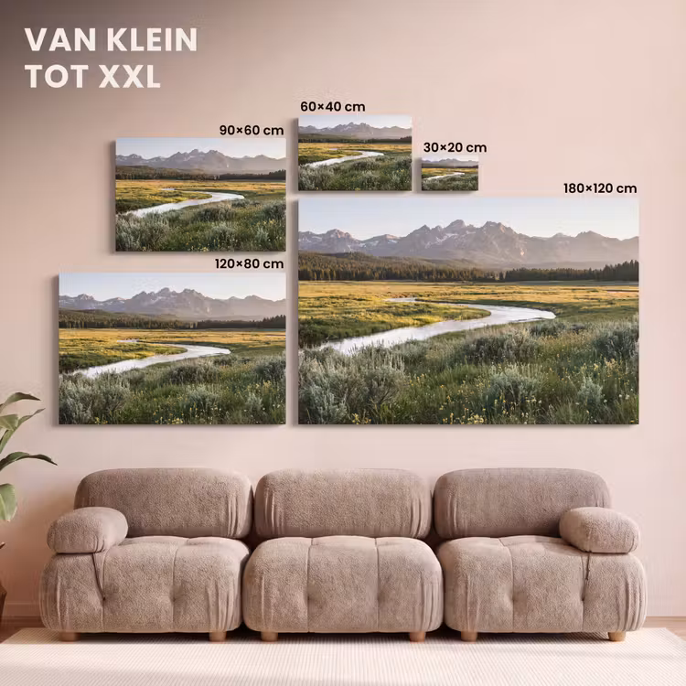 Canvas schilderij - Berglandschap - Rivier - Bos — 8