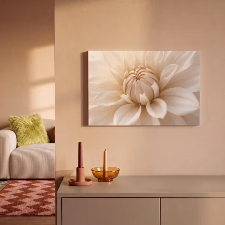 Canvas schilderij - Bloem - Dahlia - Wit — 2