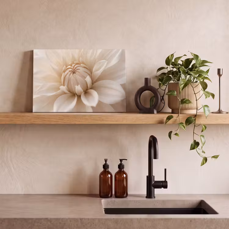 Canvas schilderij - Bloem - Dahlia - Wit — 4