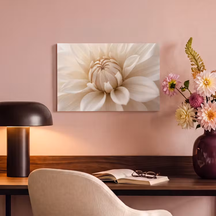 Canvas schilderij - Bloem - Dahlia - Wit — 6