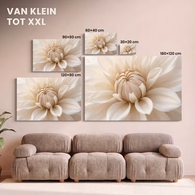 Canvas schilderij - Bloem - Dahlia - Wit — 8
