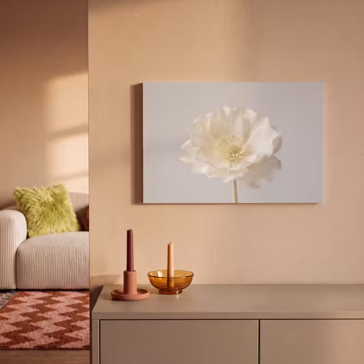 Canvas schilderij - Bloem - Minimalistisch -Wit — 2