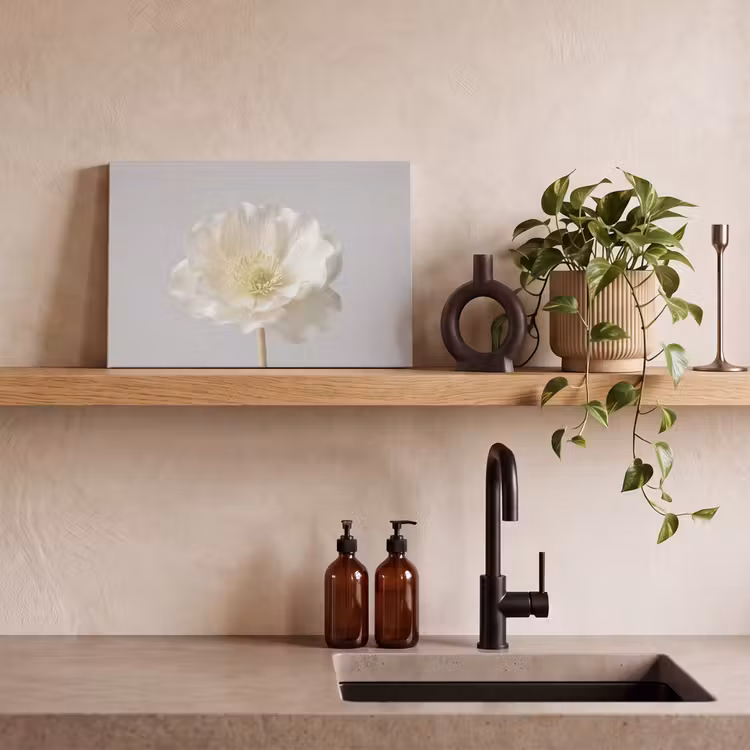 Canvas schilderij - Bloem - Minimalistisch -Wit — 4