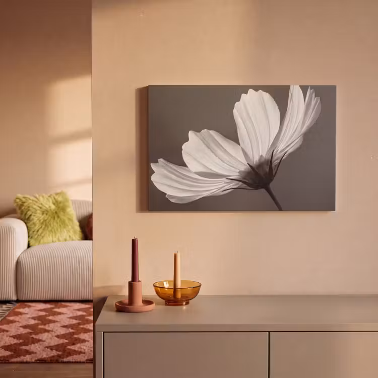Canvas schilderij - Bloem - Minimalistisch - Zwart - Wit — 2