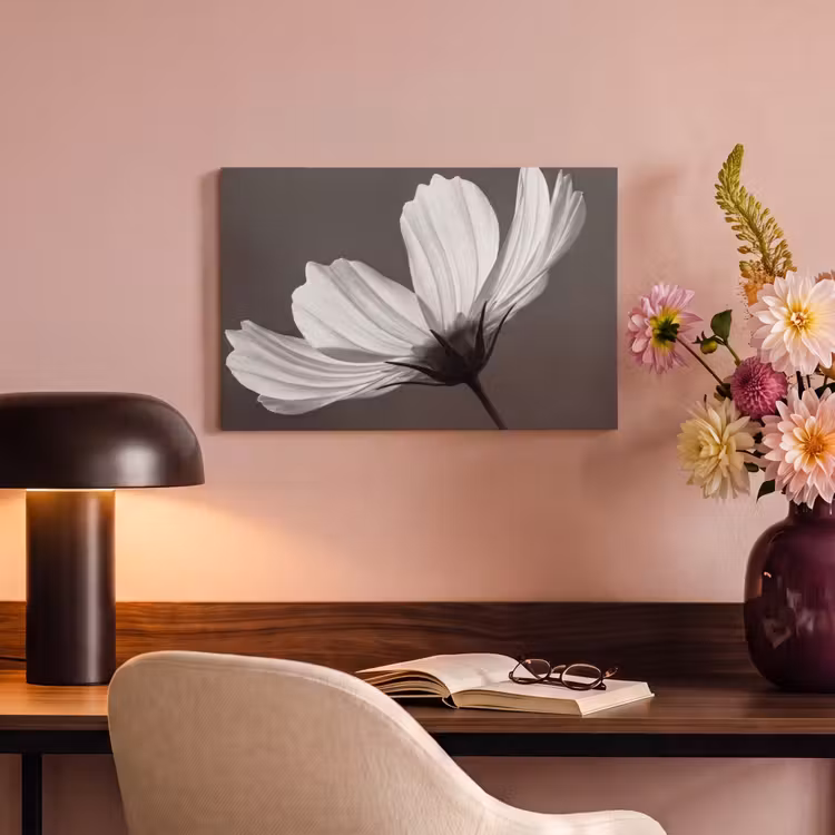 Canvas schilderij - Bloem - Minimalistisch - Zwart - Wit — 6