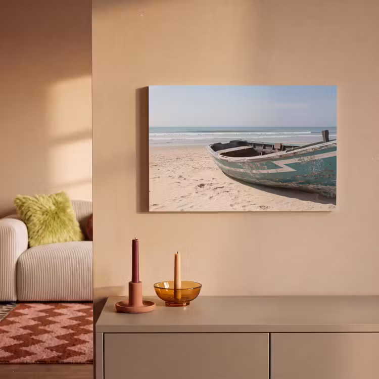 Canvas schilderij - Boot - Zandstrand - Zee — 2