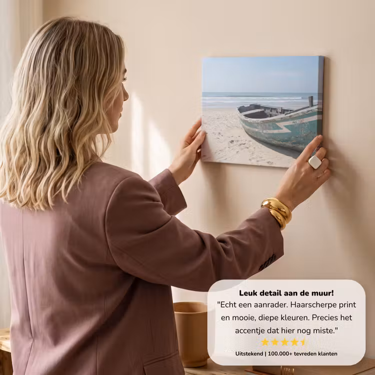 Canvas schilderij - Boot - Zandstrand - Zee — 3