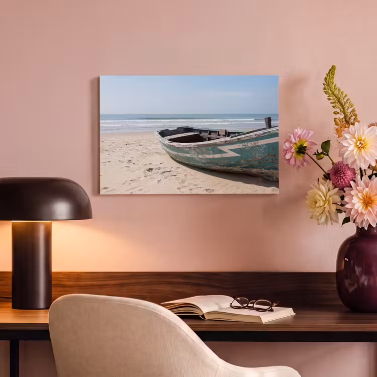Canvas schilderij - Boot - Zandstrand - Zee — 6