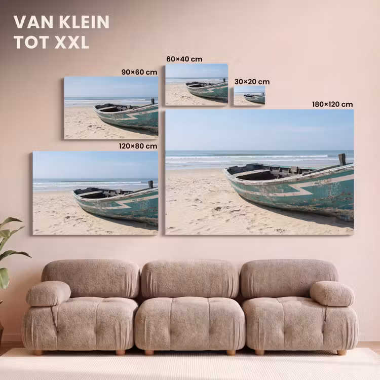 Canvas schilderij - Boot - Zandstrand - Zee — 8