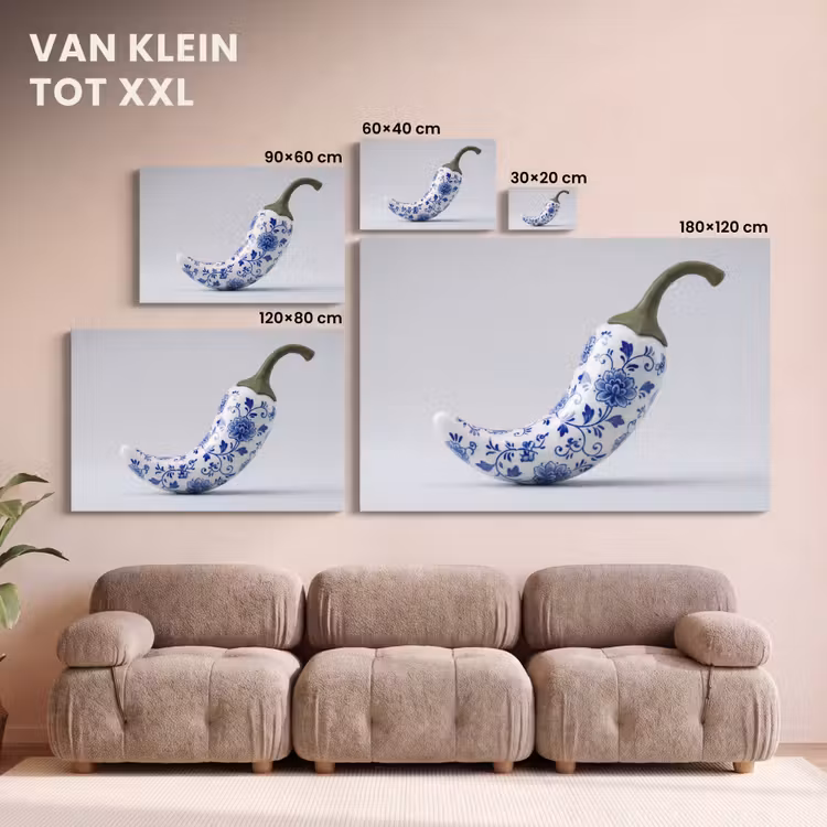 Canvas schilderij - Chilipeper - Keramiek - Blauw — 8