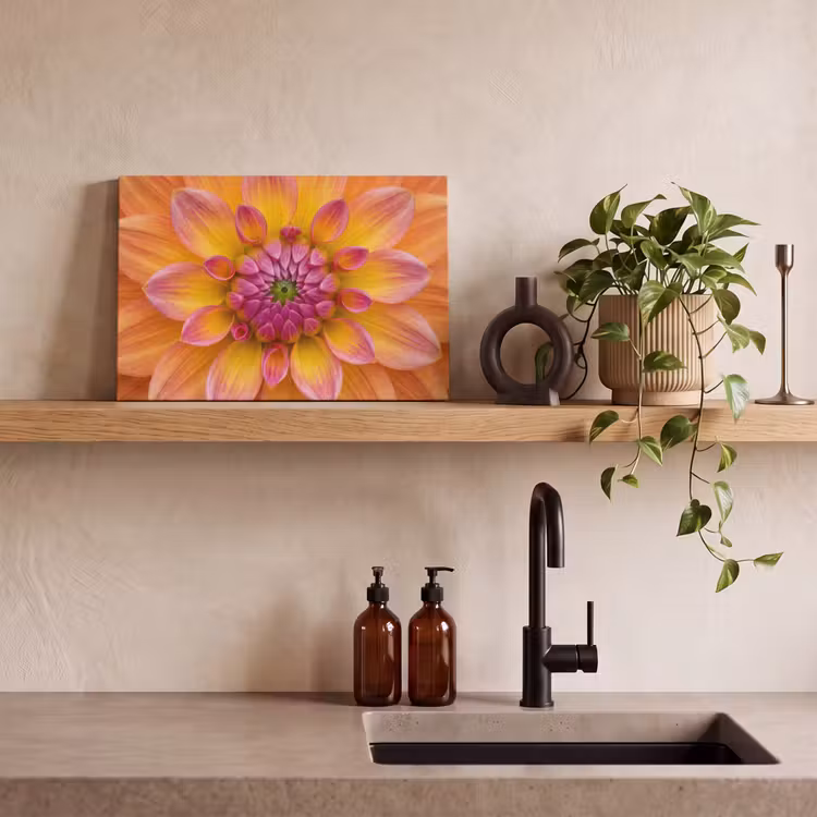 Canvas schilderij - Dahlia - Bloem - Oranje — 4