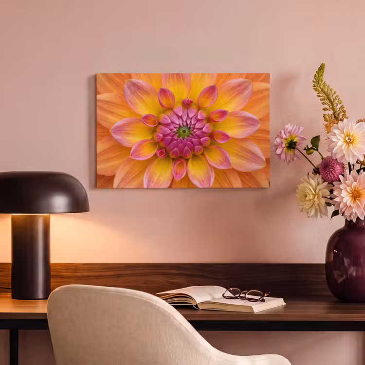 Canvas schilderij - Dahlia - Bloem - Oranje — 6
