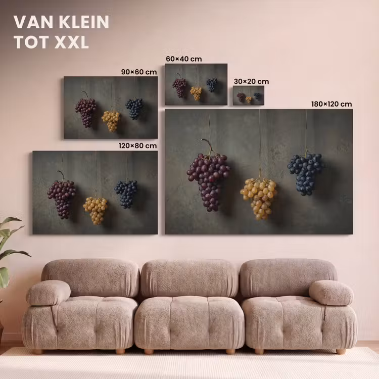 Canvas schilderij - Druiven - Kleurrijk - Muur — 8