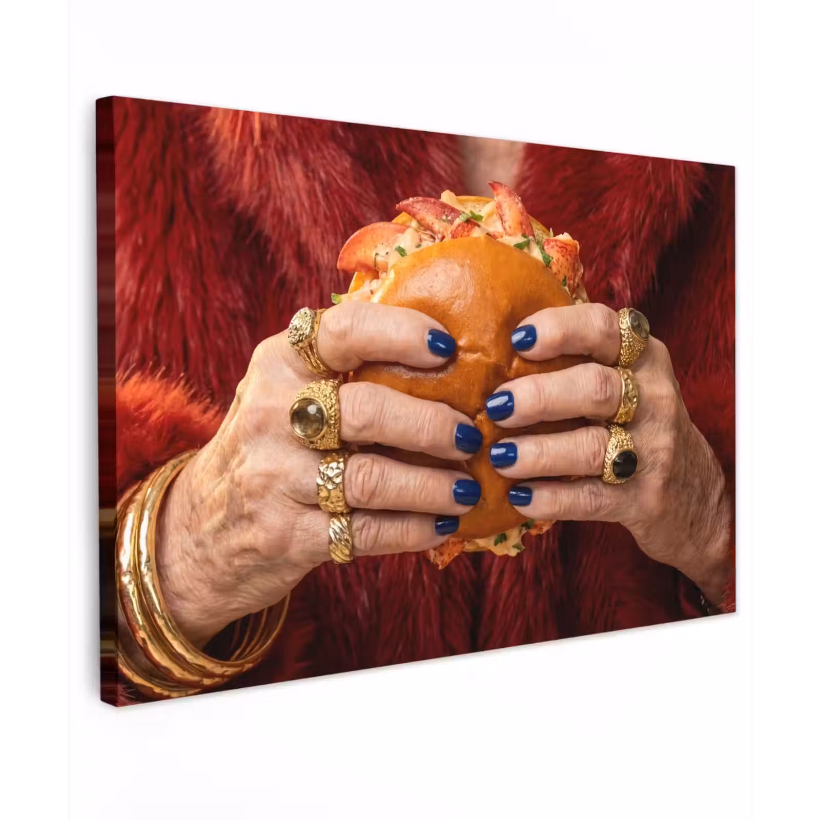 Canvas schilderij - Broodje - Bontjas - Goud — 1