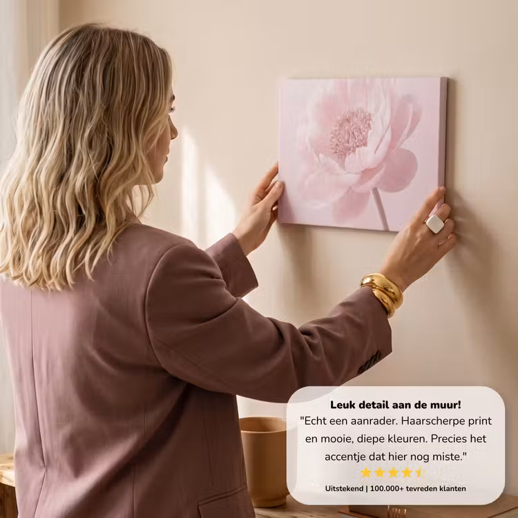 Canvas schilderij - Bloem - Pioenroos - Roze — 3