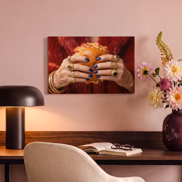 Canvas schilderij - Broodje - Bontjas - Goud — 6